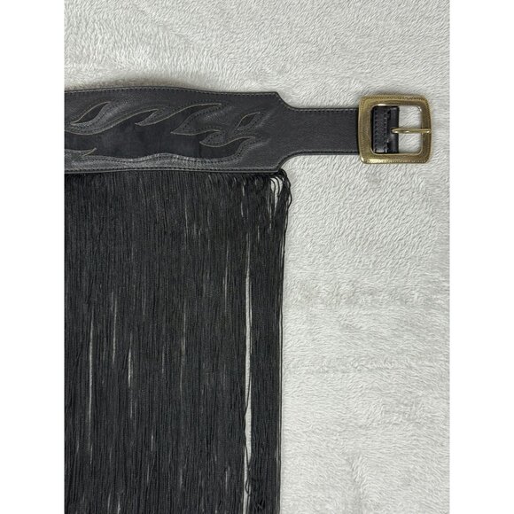 Kate Cate Western Style Calfskin Leather Belt With Fringe - Made In Italy - XS 2 main image 3